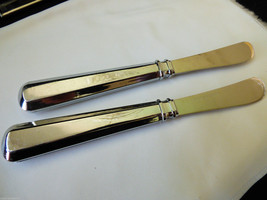 VTG Set of 2 Stainless Steel shiny metal handle cheese butter spread knife - $14.26