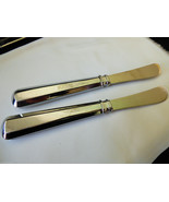 VTG Set of 2 Stainless Steel shiny metal handle cheese butter spread knife - £11.22 GBP