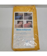 Vintage Encee Twin Size Woven Bedspread Yellow 76&quot; x 108&quot; NOS - $49.40