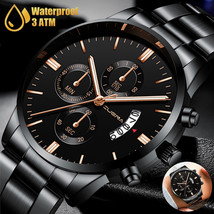 Waterproof Men&#39;s Watch Relojes De Hombre Stainless Steel Quartz Classic ... - £20.71 GBP
