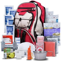 Five-Day Emergency Backpack with Food, Water, &amp; First Aid for One Person, Red - £315.55 GBP