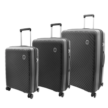 DR503 Four Wheel Suitcases Solid Hard Shell PP Luggage Bag Black - £64.49 GBP+