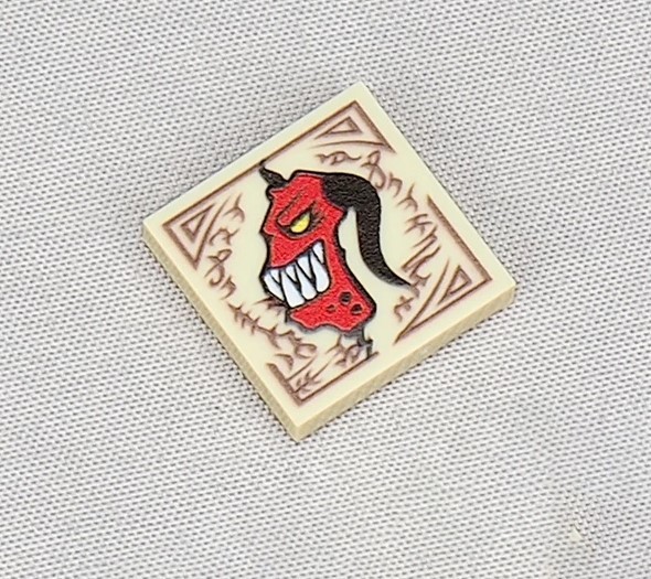 Red Demon Breaking Out Of Picture 2X2 Construction Piece Custom Minifigures - $5.13