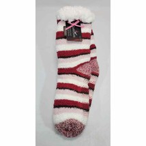 Cuddl Duds Holiday Faux Sherpa Cozy Lined Gripper Socks O/S New Loungewear - $17.22