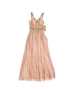 MIGNON VM570 Powder Pink 100% Silk Beaded Rhinestone Crystal Dress SZ 0 NWT - $236.00