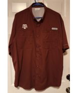 Texas A &amp; M Aggies Columbia PFG  Omni Shade Fishing SS Shirt Mens Sz L M... - $19.40