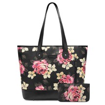 Nch laptop tote bag floral pattern notebook shoulder bag lightweight multi pocket nylon thumb200