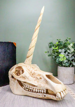 Ebros Fossil Unicorn Skull Rare Mythical Phantom Creature Skeleton Figurine - £32.47 GBP