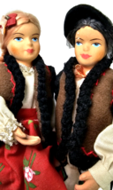 Vintage 60&#39;S Polish Traditional Costume Dolls Man And Woman Krakow Solskiego 8in - £23.44 GBP