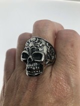 Vintage Motard Vampire Tête de Mort Homme Unisexe Bague Sz 12 - £28.48 GBP