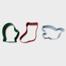 3 - 3&quot; Metal Cookie Cutters - Stocking Mitten / Glove Peace Dove - Chris... - £4.11 GBP