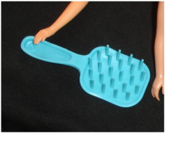 Blue square head hairbrush Barbie vintage packaging accessory Mattel brush - $4.99