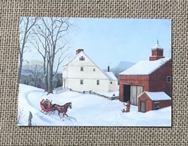 Small Vintage Christmas Card Charlotte J Sternberg West Peak Horse Carri... - £27.99 GBP