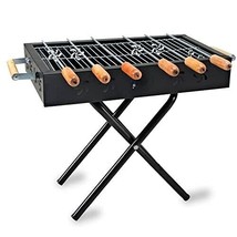 Jabells  Gourmet Charcoal Grill Barbeque with 6 Skewers (Stellar Black) - £99.24 GBP