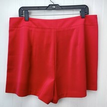 JLO Jennifer Lopez Pleated Shorts Sz 16 High Rise Neon Red/Pink Plus Siz... - £10.76 GBP