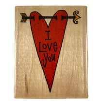 Valentine I Love You Heart Arrow Rubber Stamp Uptown Patrick Lose F8019 Vintage - $7.82