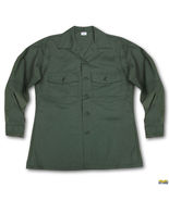 RARE Green Utility Dura Press OG 507 Long SLEEVE Shirt Vietnam Era 15.5x35 - €54,30 EUR