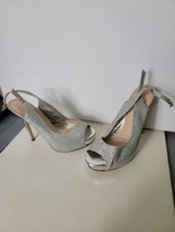 I. Miller Beautiful Shoes High Heels Silver Sparkly Glitter 6 1/2 Bonded... - $32.59