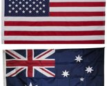 Ant Enterprises Moon Knives USA and Australia Flag 3x5 Embroidered 2 Dou... - £38.50 GBP
