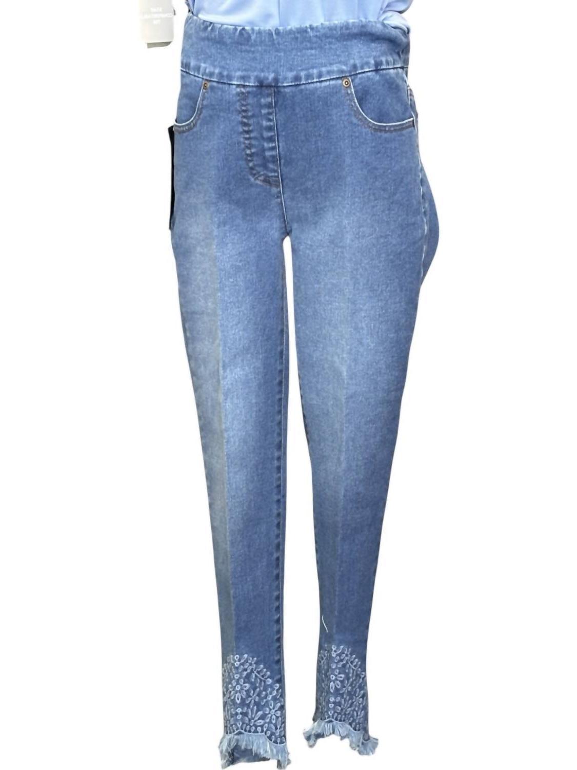 Slimsation By Multiples Embroidered Scallop Hem Jean Size 16 - $55.44