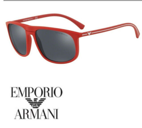 Sunglasses EMPORIO ARMANI EA4118 5690/6G 59 Red Rubber Grey Mirror Black - £80.37 GBP