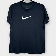 NWT THE NIKE TEE black/white v neck polyester athletic t shirt size XL - £19.27 GBP