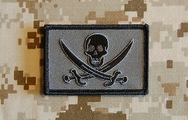 Mas Grey Calico Jack Embroidered Patch Navy SEAL VBSS Pirate Flag Hook B... - £6.10 GBP