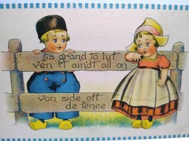 Dutch Boy &amp; Girl Barton &amp; Spooner Vintage Postcard Blue Border CS 432 Non Posted - £11.94 GBP
