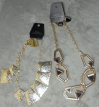 Lot of 4 Paparazzi Jewelry Necklace and Pierced Dangle Earrings Gold Tone Black - £5.32 GBP