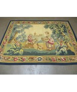 4&#39; x 6&#39; TAPESTRY French European Hand Made Wool Aubusson Weave Nature Be... - £634.07 GBP