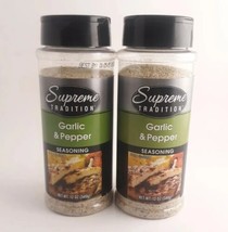 Lot of (2) Supreme Tradition Garlic &amp; Pepper 12 oz. Seasoning.Exp: 2025 - $13.85