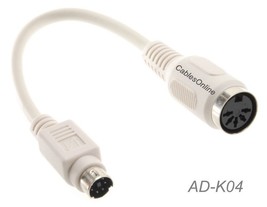 Din-5 Female To Mini-Din 6-Pin Male At To Ps/2 Keyboard Adapter W/6-Inch Cable - £13.38 GBP