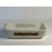 VTG Anchor Hocking Fire-King Oven-Proof White Milk Glass Loaf Pan With Fruit Des - £16.54 GBP