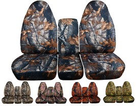 40-20-40 Front set car seat covers fits Ford F250 Truck 1992 to 1998  tree camo - $106.99