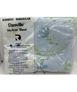 Danville By Dan River TWIN Flat Sheet Lt BlueFloral Slightly Irregular M... - $13.96