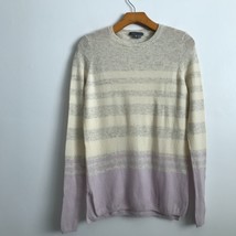 Vince Cashmere Sweater XS Purple Gray Cream Long Sleeve Crew Stripe Pull... - £21.30 GBP