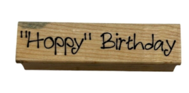 Endless Creations &quot;Hoppy&quot; Birthday Rubber Stamp D228 2 3/4&quot; wide x 3/4&quot; long - £4.63 GBP