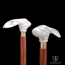 Handmade Various Rabbit Head Handles Vintage Designer Wooden Walking Cane Stick. - £27.52 GBP
