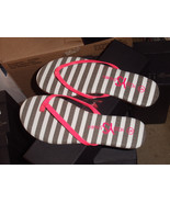 YOSI SAMRA Strip/Hot Pink Leopard  FLIP FLOPS SANDALS Size 6 $70 NIB - $463.02 MXN