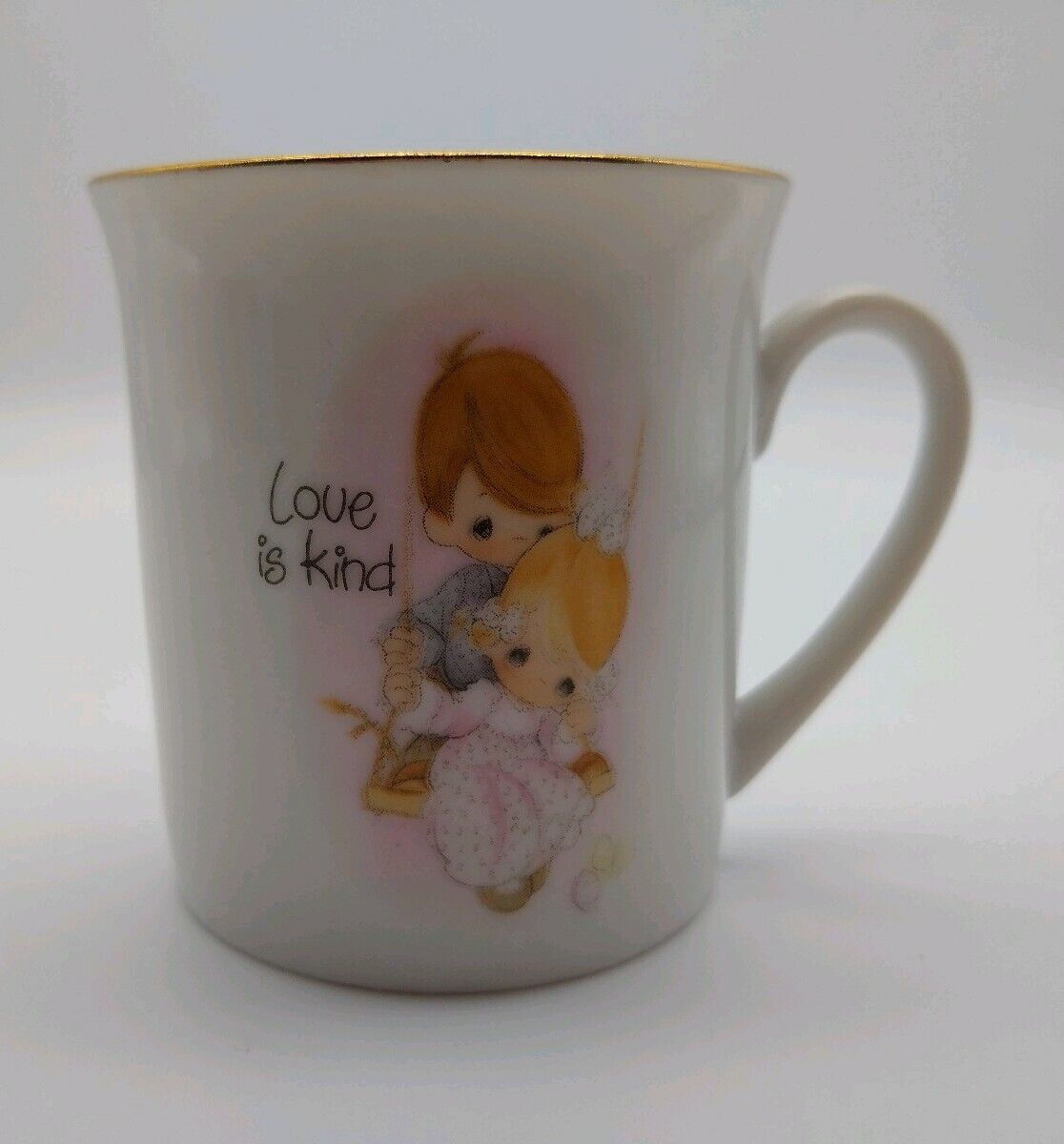 Primary image for 1984 Precious Moments Boy &  Girl LOVE IS KIND mini cup espresso