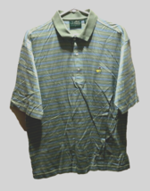 Masters Amen Corner Golf Augusta Georgia Cotton Green 60&#39;s Striped Polo Shirt L - $14.41