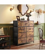 Rustic Wood Tone 9 Drawer Dresser Storage Tower: Efficient Bedroom Organ... - $105.63 CAD