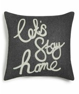 Holiday Lane Lets Stay Home Gray Square Pillow Gray Flannel 16� x 16� - €27,19 EUR