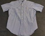 Ralph Lauren Classic Fit Men&#39;s Large Short Sleeve Shirt Blue Check Yello... - $19.74
