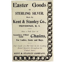 Kent &amp; Stanley Silver Easter Goods 1894 Advertisement Victorian Jewelry ADBN1ccc - $14.99