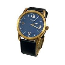 New Fossil BQ2306 Rose Gold Dial Blue Leather band men Classic Style watch - £91.56 GBP