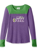 NBA Throwback New Orleans Jazz Blindside Thermal Top Womens XL Purple Green - £7.91 GBP