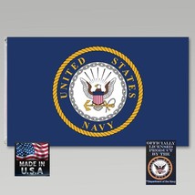 *Usa Made Official Us Navy Naval Seal Emblem Crest 3x5 Super-Poly Flag Banner - £13.62 GBP