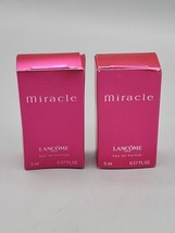 Two Bottles Miracle Lancome Eau De Parfum 5 ML. 0.17 OZ. New in Boxes - £27.85 GBP