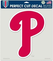 MLB Philadelphia Phillies Logo on 4&quot;x4&quot; Ultra Perfect Cut Decal Single W... - $11.99
